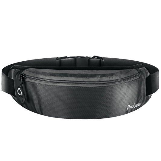 Riñonera ProCase Negra Ultradelgada para Correr y Entrenamiento Unisexo