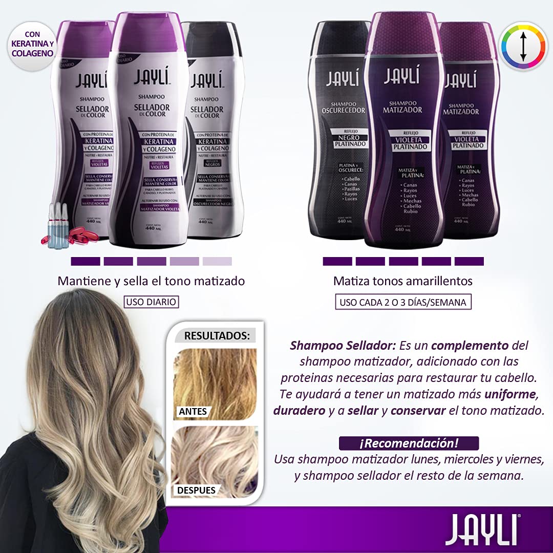 Matizador Violeta Sin Sal Sin Sulfatos, Shampoo + Acond (3 Pack)