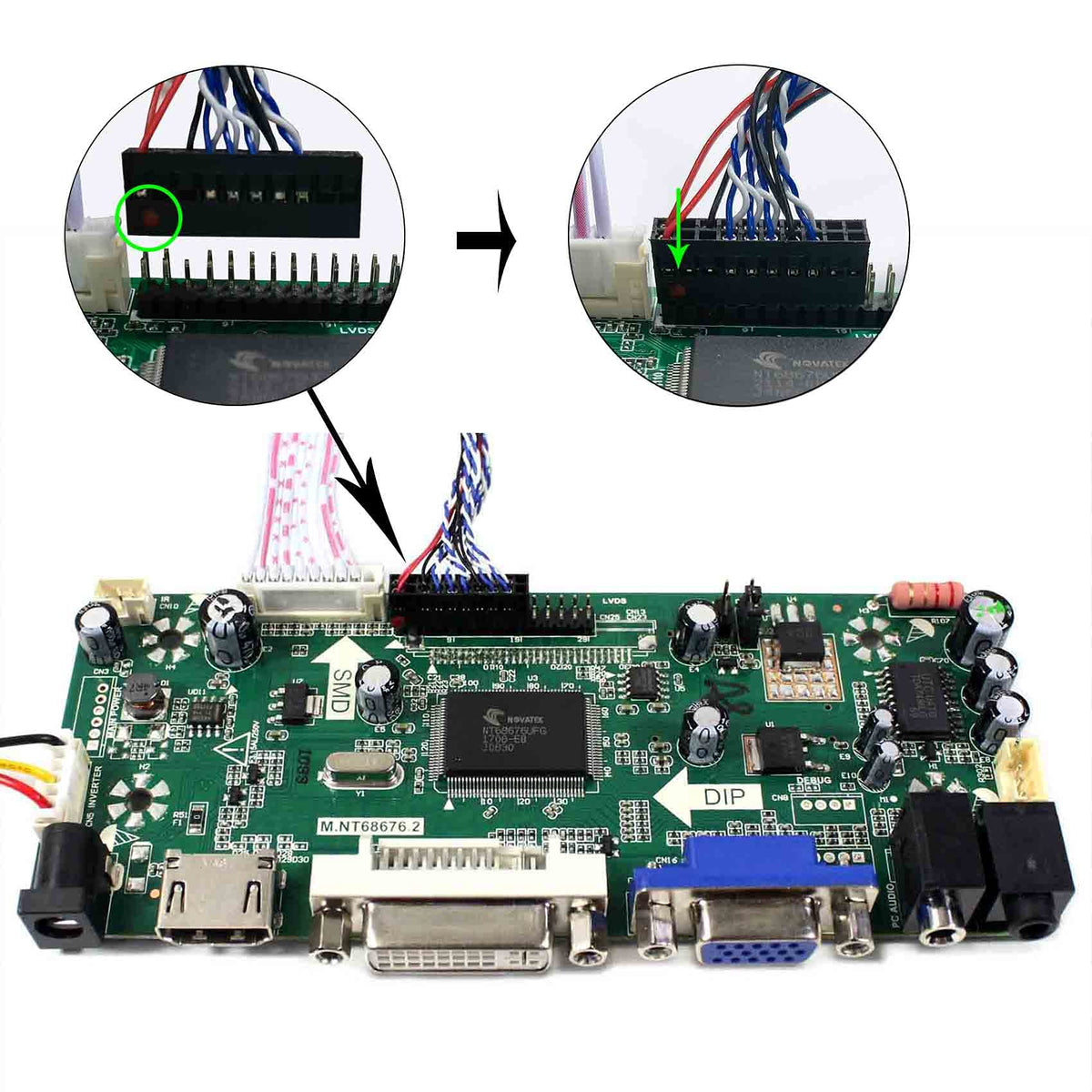 Pantalla LCD VSDISPLAY 14.9 Pulgadas con Tablero Driver DVI VGA