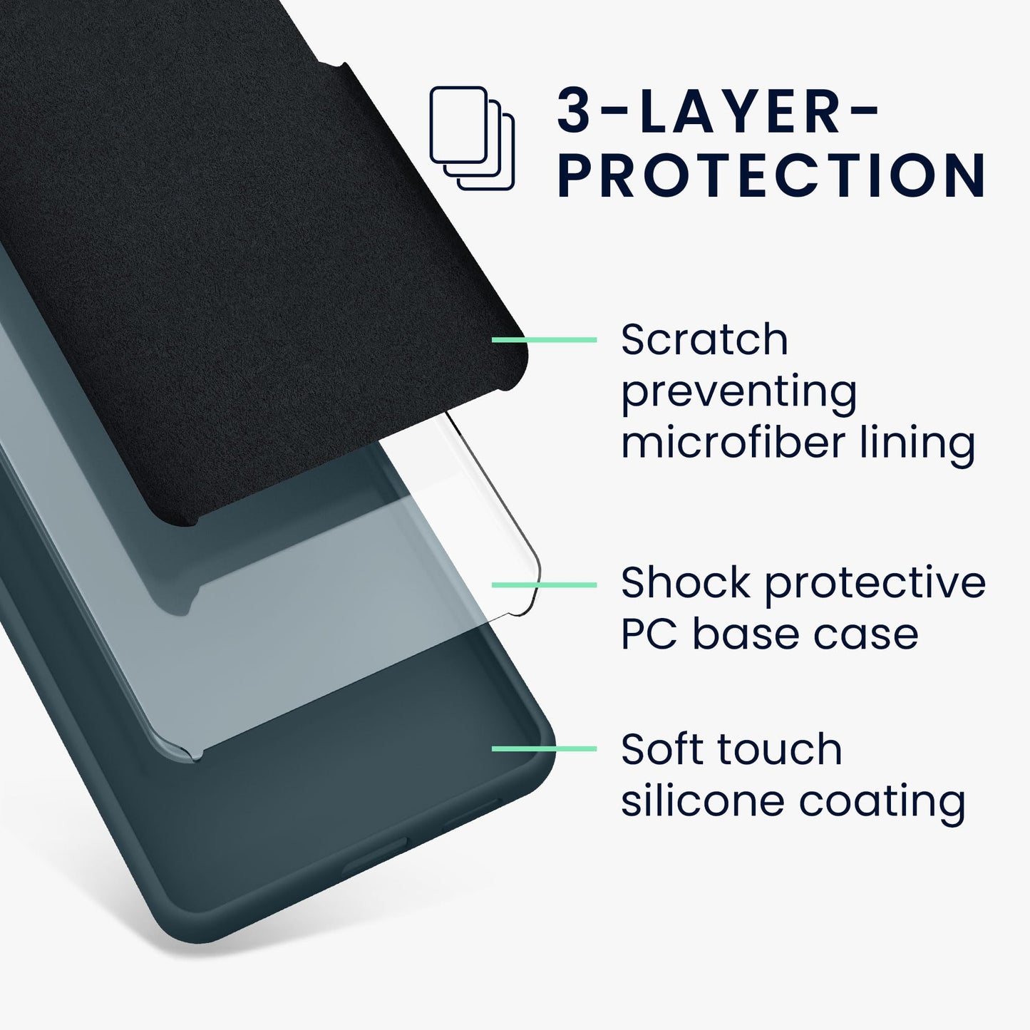kwmobile Carcasa Compatible con Google Pixel 7a Funda - Case TPU y Silicona antigolpes - Apto Carga inalámbrica - Pizarra Oscura