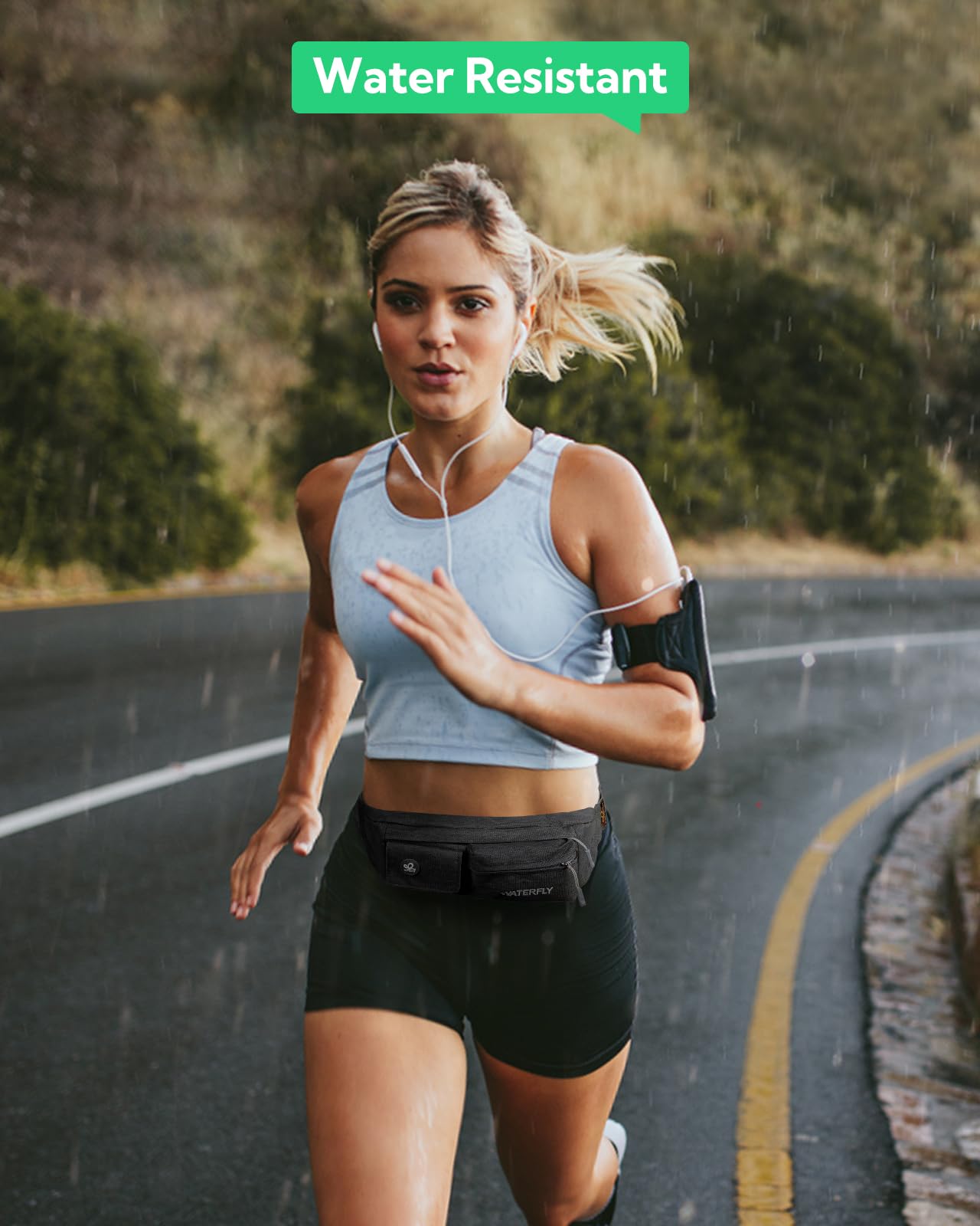 Riñonera WATERFLY delgada Resistente al Agua para Ciclismo y Running Hombre Mujer