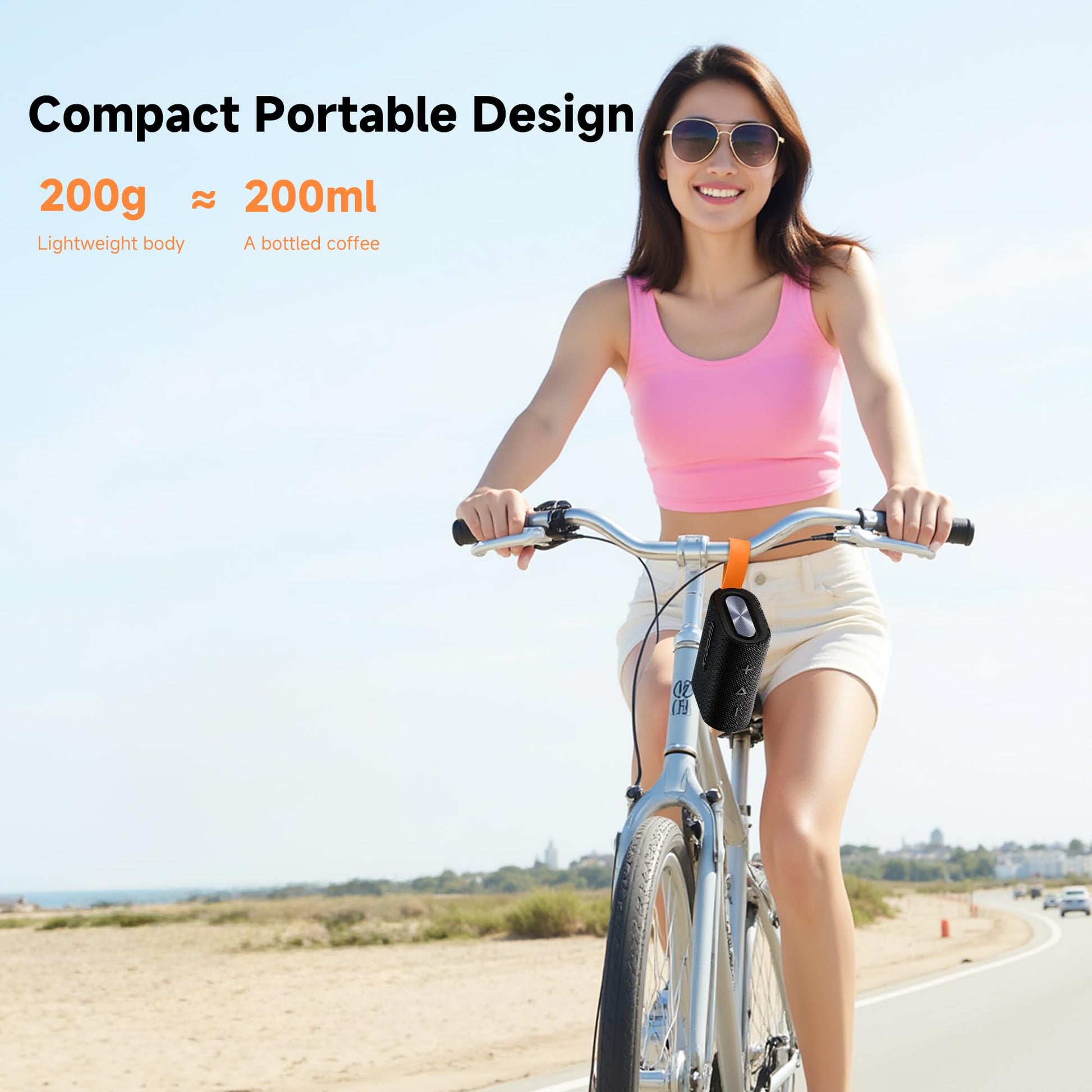 Xiaomi Mini altavoz Bluetooth Bluetooth 5.4, altavoz inalámbrico de dientes azules IP67 impermeable con 10 horas de tiempo de reproducción, compatible con conexión TWS, negro