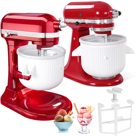 Accesorio de Helado KitchenAid Blanco Compatible con Mezcladores 4.5-7QT y Lavavajillas