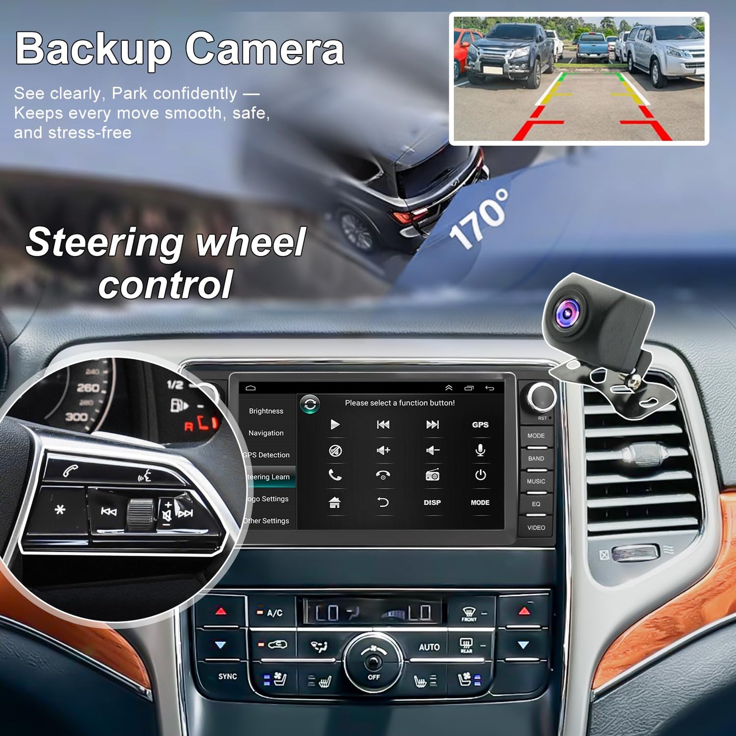 Radio de Coche para Jeep Grand Cherokee 2011-2013 y Dodge Durango 2011-2013, Pantalla Táctil Android 13 de 7'', Sistema Estéreo con CarPlay Inalámbrico Android Auto Bluetooth GPS WiFi FM SWC y Cámara