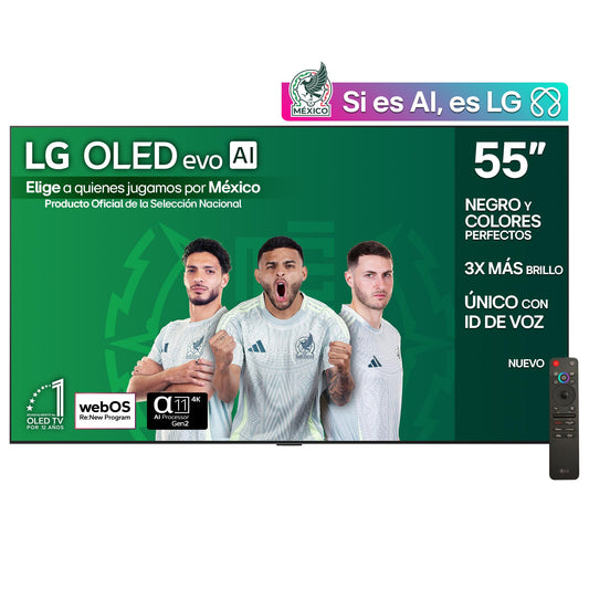 LG Pantalla 55 Pulgadas OLED EVO AI G5 4K Smart TV webOS 2025 OLED55G5PSA|Sistema Operativo webOS | Identificación de Voz AI | 120Hz | Dolby Atmos & Dolby Vision Channels | G-Sync & FreeSync