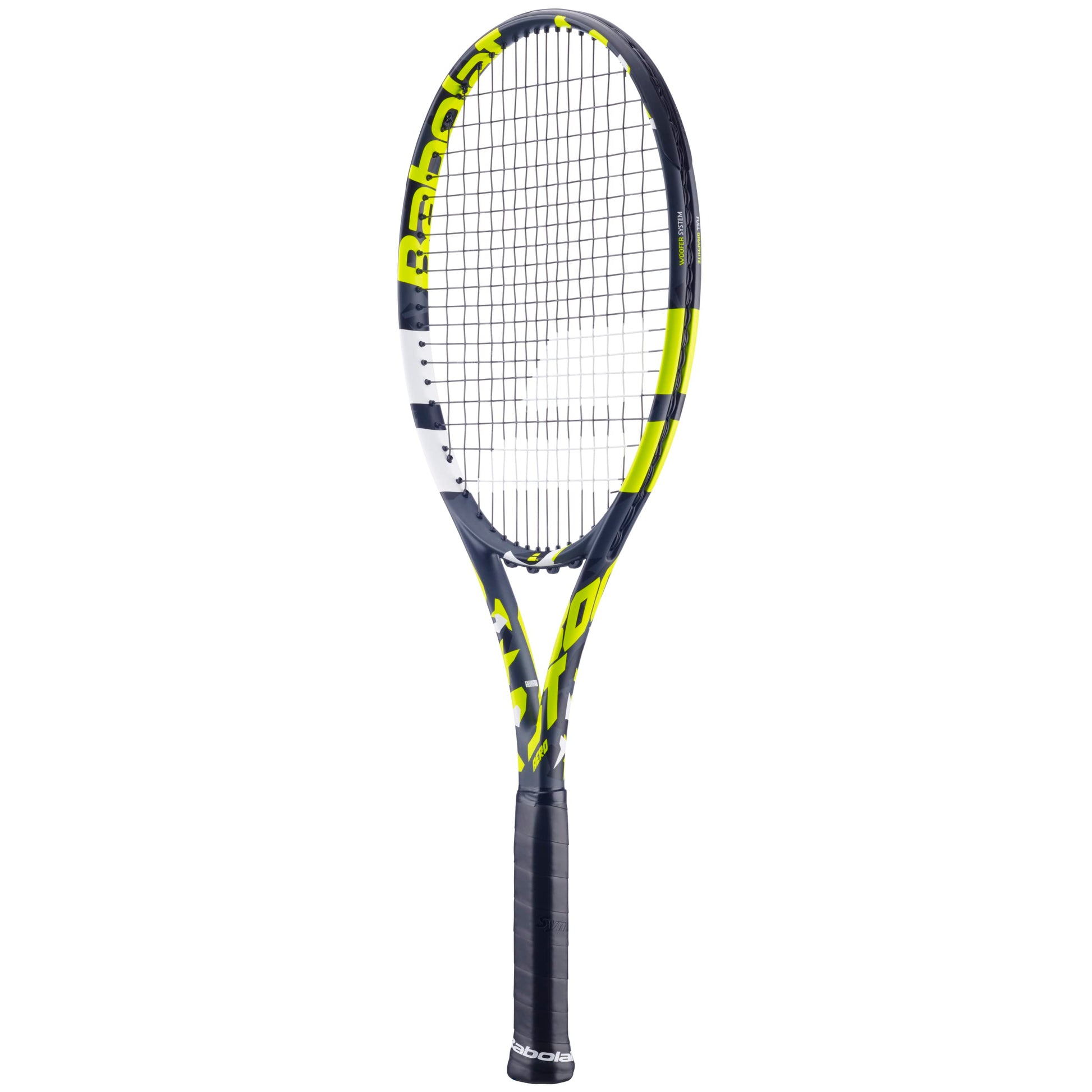 Babolat Boost Aero - Raqueta de Tenis Amarilla (Agarre de 4 1/4 Pulgadas) con Tripa Blanca Syn a tensión de Rango Medio