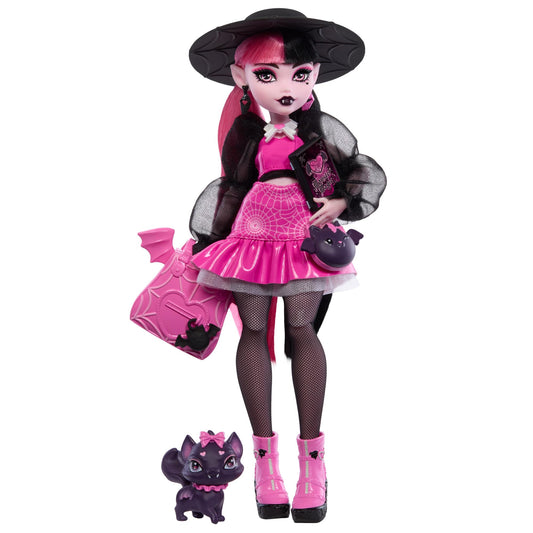 Muñeca Monster High Draculaura Nuevo Look Vampiresa con Mascota Conde Fabuloso para Niñas