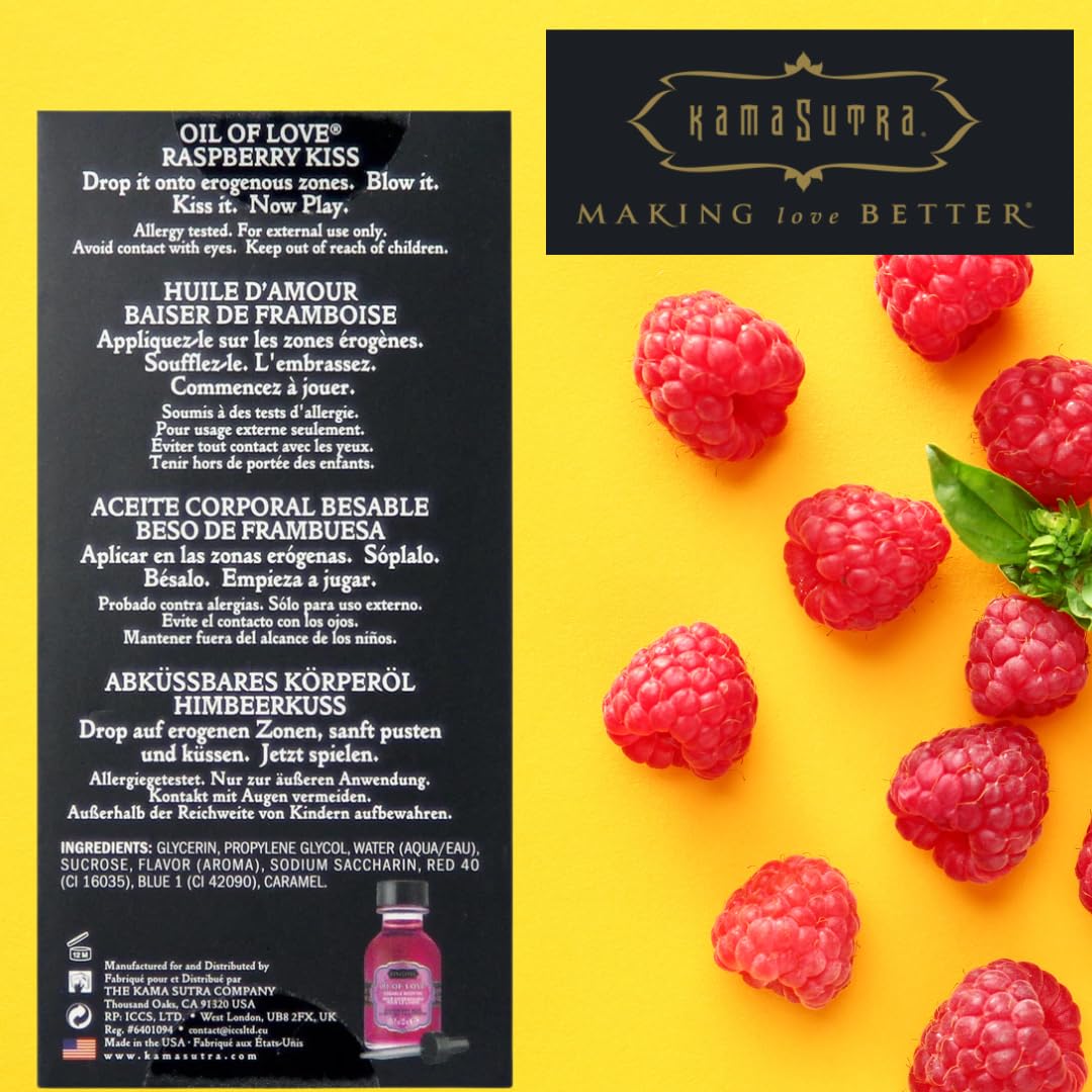 Kama Sutra Aceite de Masaje - Frambuesa Kiss 0.74 oz - Unisex - Adultos