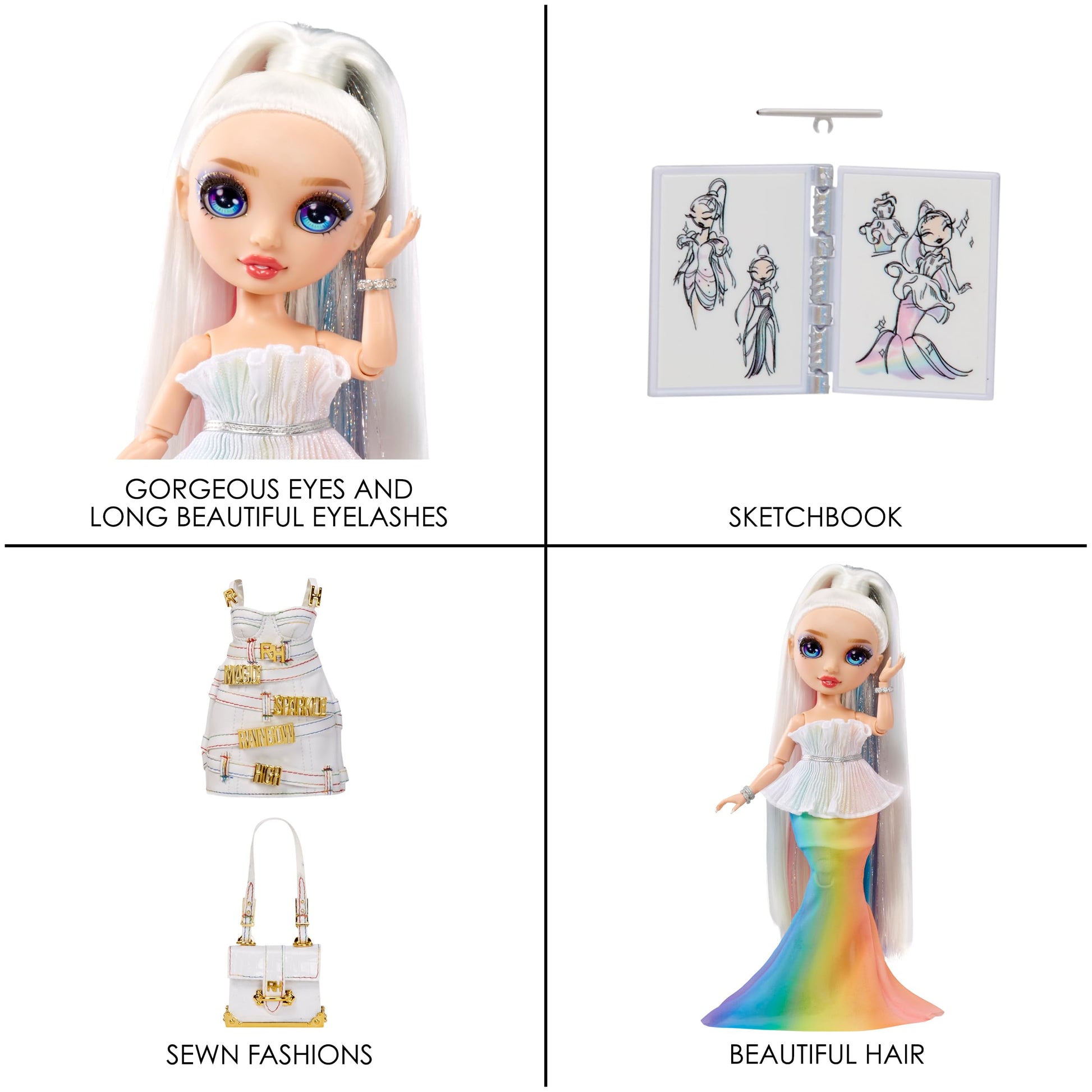 Muñeca Rainbow High Amaya Raine Arcoiris con Set de Juegos y Accesorios para Niños y Niñas