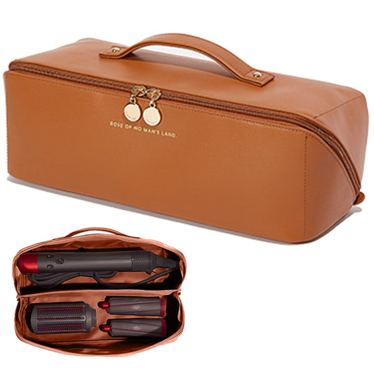 Linpr Estuche de Viaje Compatible con Dyson Airwrap Styler, Bolsa de Almacenamiento de Viaje Portátil para Secador de pelo, Estuche Organizador Impermeable para Shark Flexstyle (Marrón)