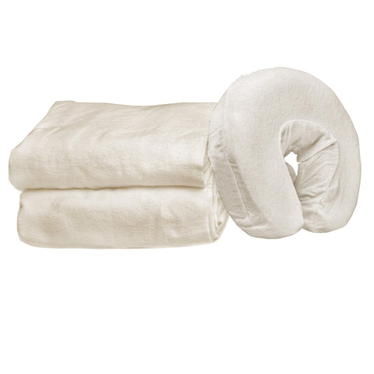 Juego de Sábanas Franela 3 Piezas Master Massage blanco marfil