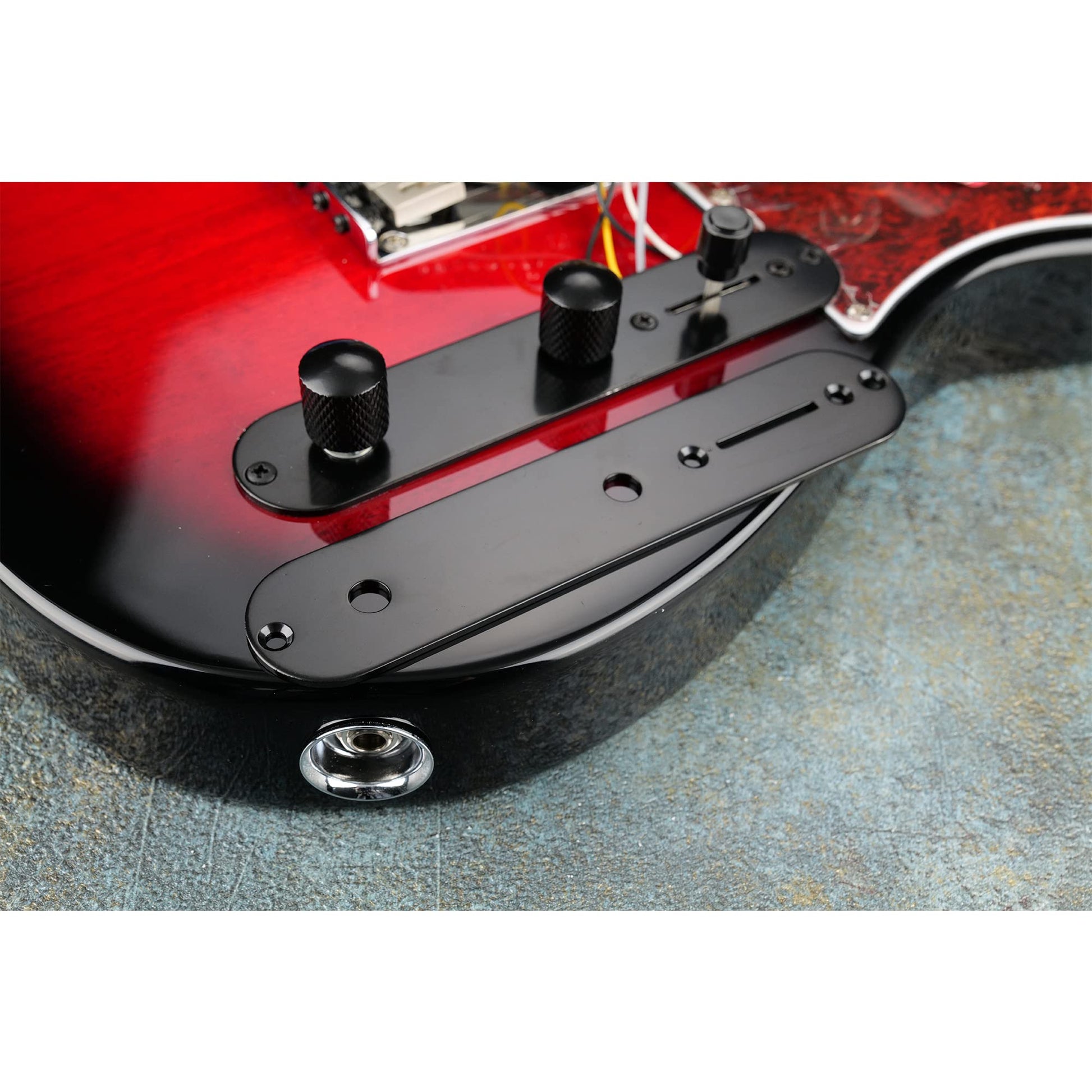 Musiclily 2 Agujeros Placa de Control para Guitarras Estilo Tele, Negro