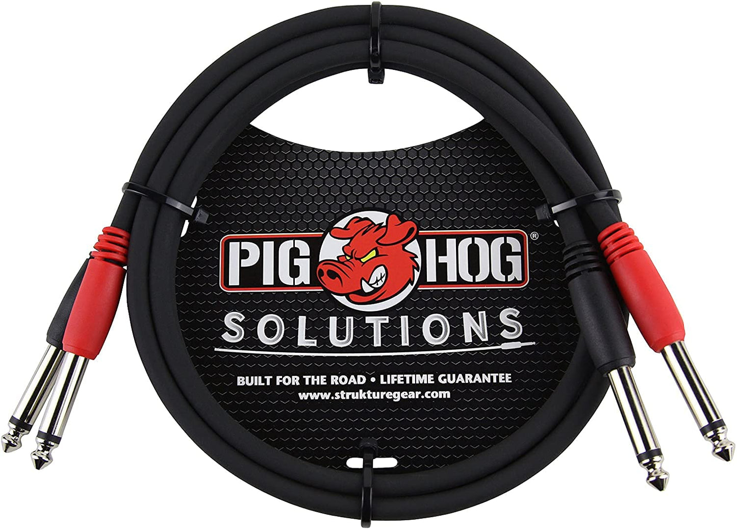 Cable Doble Mono de 1/4 Pulgadas Pig Hog PD-21403 Negro 91.4 cm 3 ft