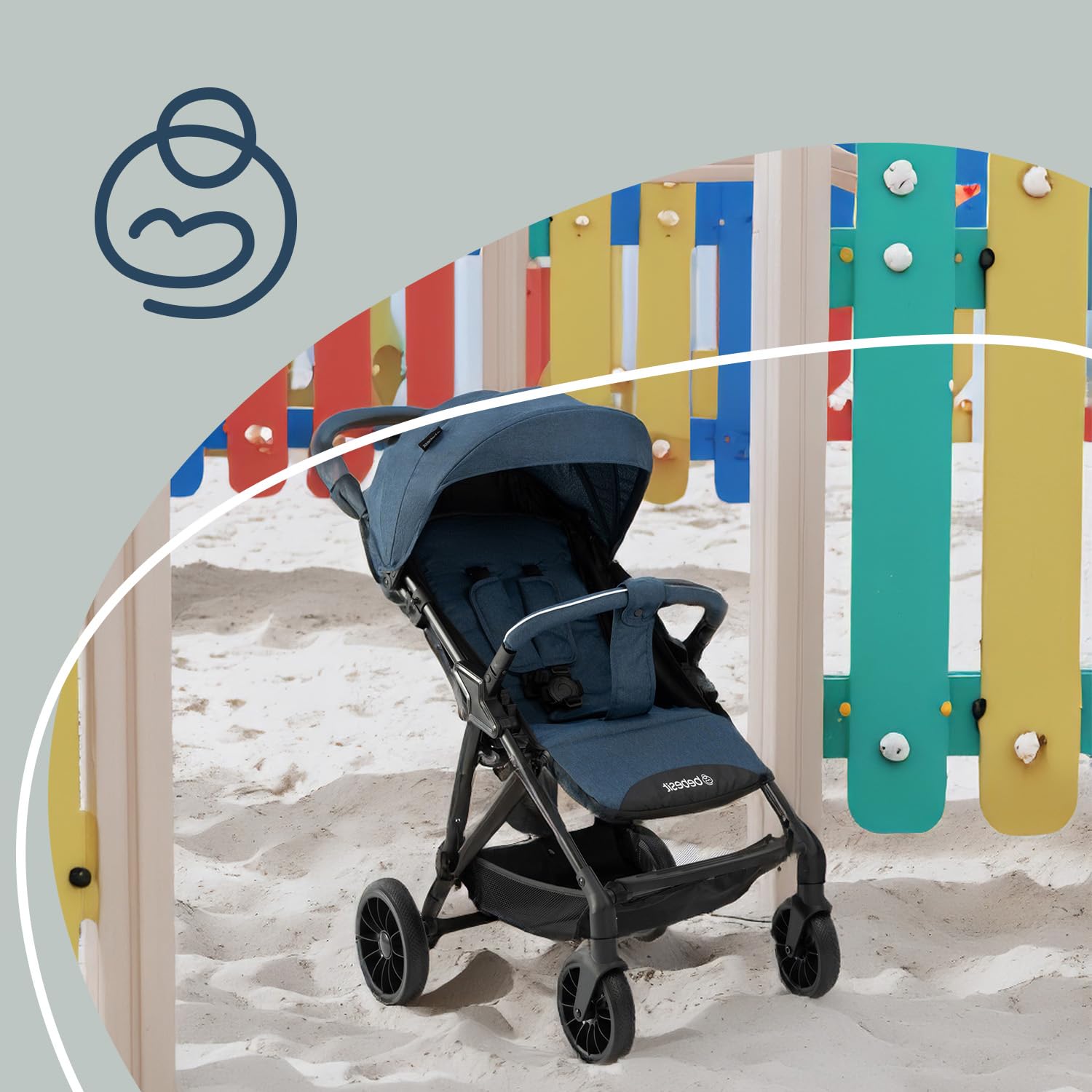 Bebesit Carriola para Bebe Sprint | Carriola de Bastón Ligera con Cinturón de 5 Puntos | Recién Nacidos a 4 Años | Carriola de Viaje con Toldo, 3 Paneles, Reposa Pie Ajustable y Canasta Portaobjetos