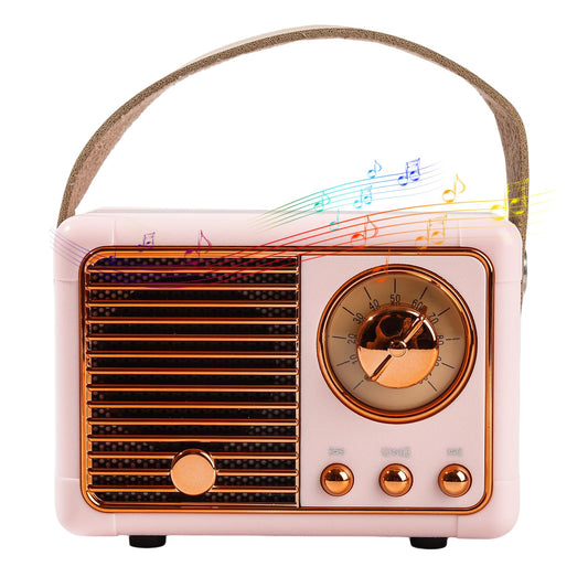 Altavoz Portátil Inalámbrico Retro Bluetooth, Decoración Clásica Rosa
