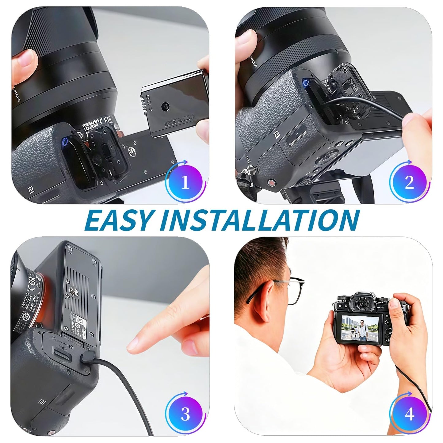 Kimaru AC-PW20 Adaptador de Fuente de Alimentación NP-FW50 Kit de Batería Dummy para Sony Alpha ZV-E10 A6000 A6100 A6300 A6400 A6500 A5000 A5100 A7 A7II A7RII A7S A7SII RX10II III IV Cámaras.