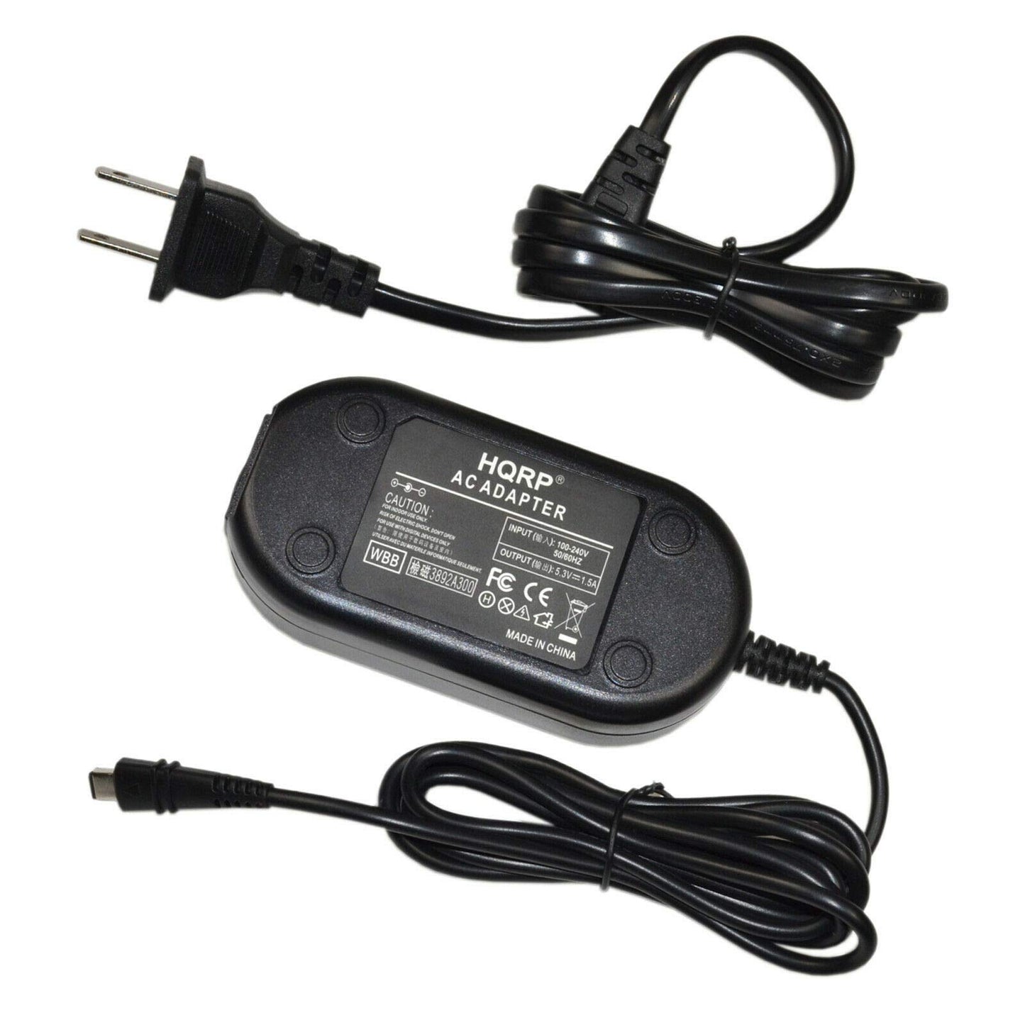 HQRP Adaptador de CA compatible con Canon VIXIA HF-R800, R82, R80 Camcorder + Adaptador de enchufe Euro
