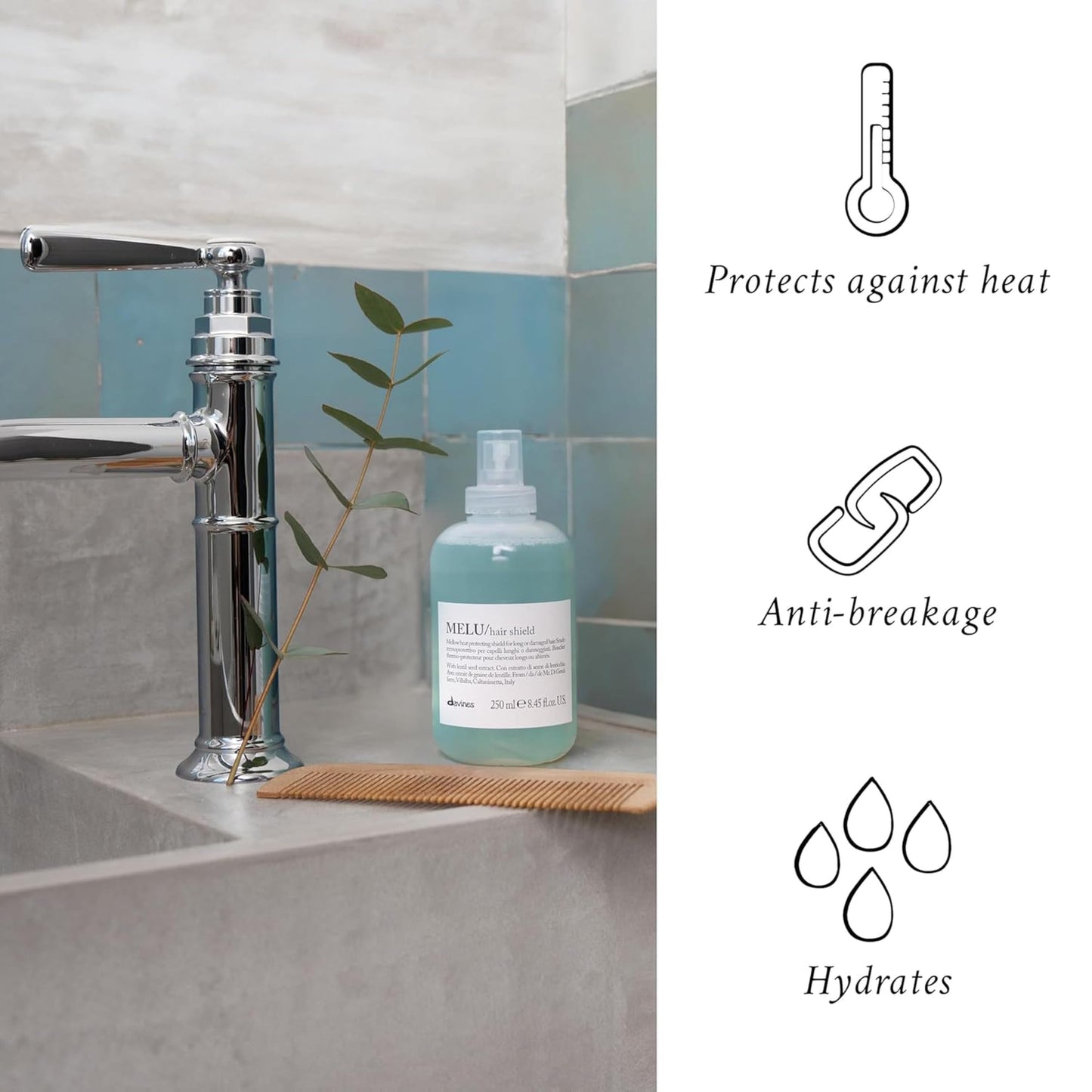 Davines Melu - Protector para el pelo, 8.45 fl. oz.