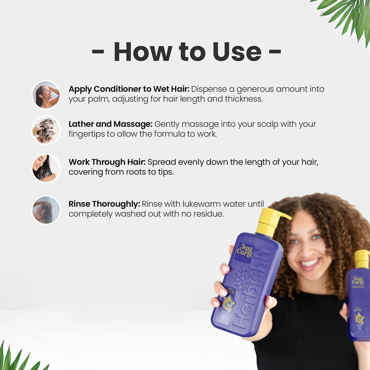 Acondicionador Just Curls con aceite de aguacate Acondicionador nutritivo para cabello rizado Fórmula que realza los rizos Repara el cabello dañado y controla el frizz Vegano y sin parabenos (16,91 fl.oz)