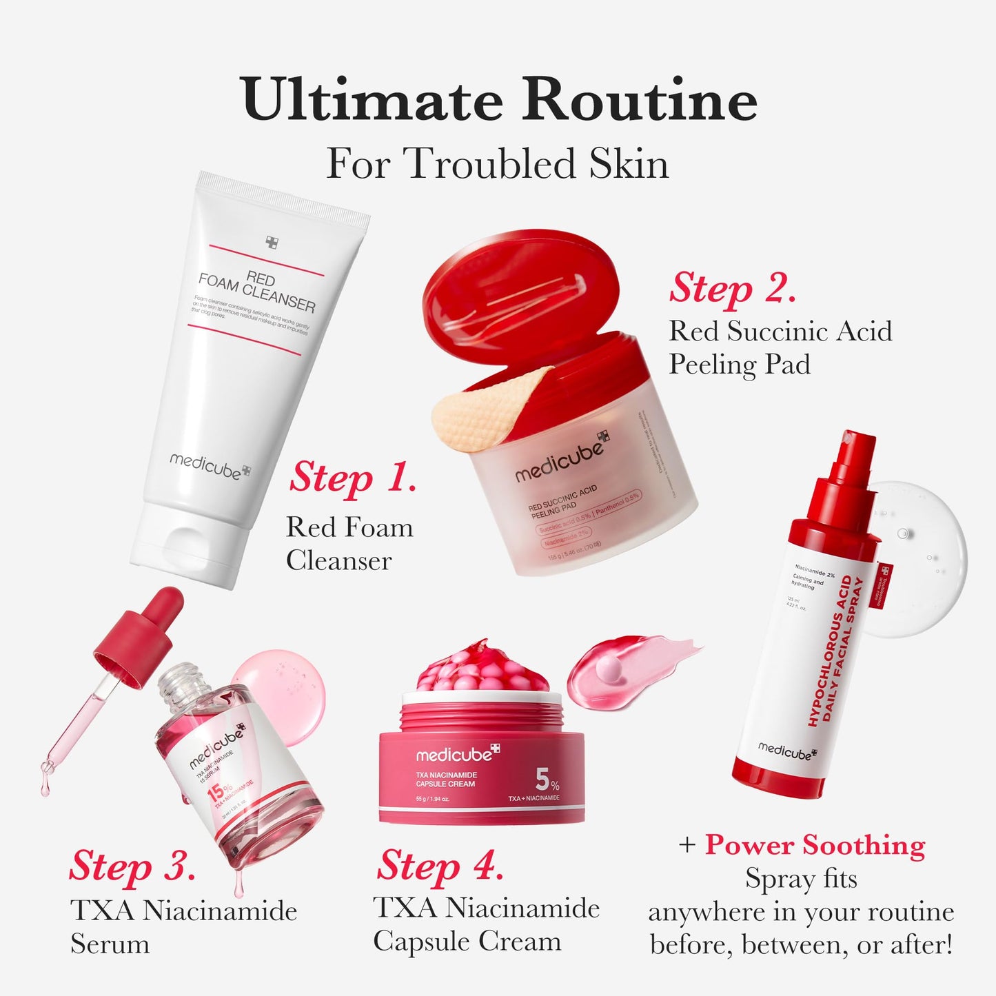MEDICUBE Red Foam Cleanser 2020, Limpiador Facial Coreano en Espuma con Ácido Salicílico 0.45%, para Exceso de Grasa, Poros y Textura, 120 ml