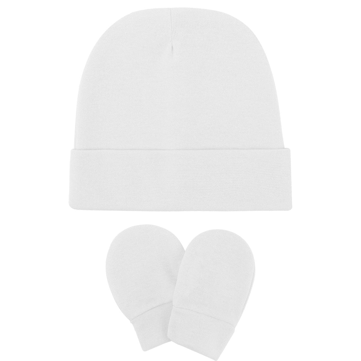 DRESHOW BQUBO Juego de Sombreros y Manoplas de Algodón para Bebé, Sin Arañazos, Gorro de Hospital Recién Nacido para Niños y Niñas, 4 Juegos