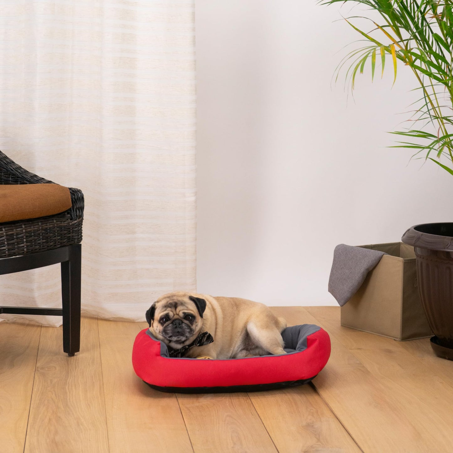 Cama para Perro PETS APPAREL HILLS Fucsia Gris Resistente y Confortable