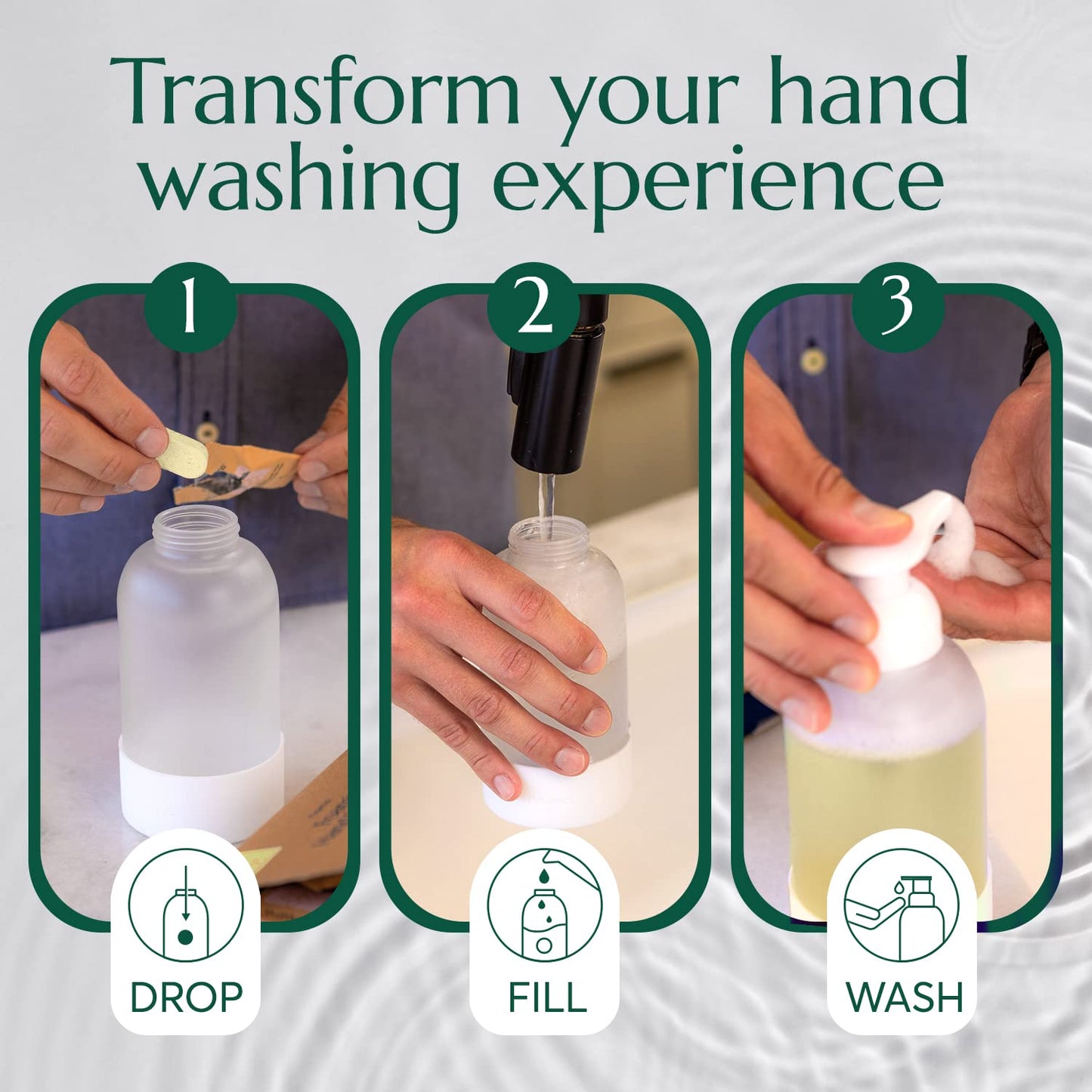 CLEANOMIC- Pastillas de jabón espumoso para manos (paquete de 6) - Recargas de jabón espumoso para manos, Recarga de jabón espumoso, Espuma para lavarse las manos