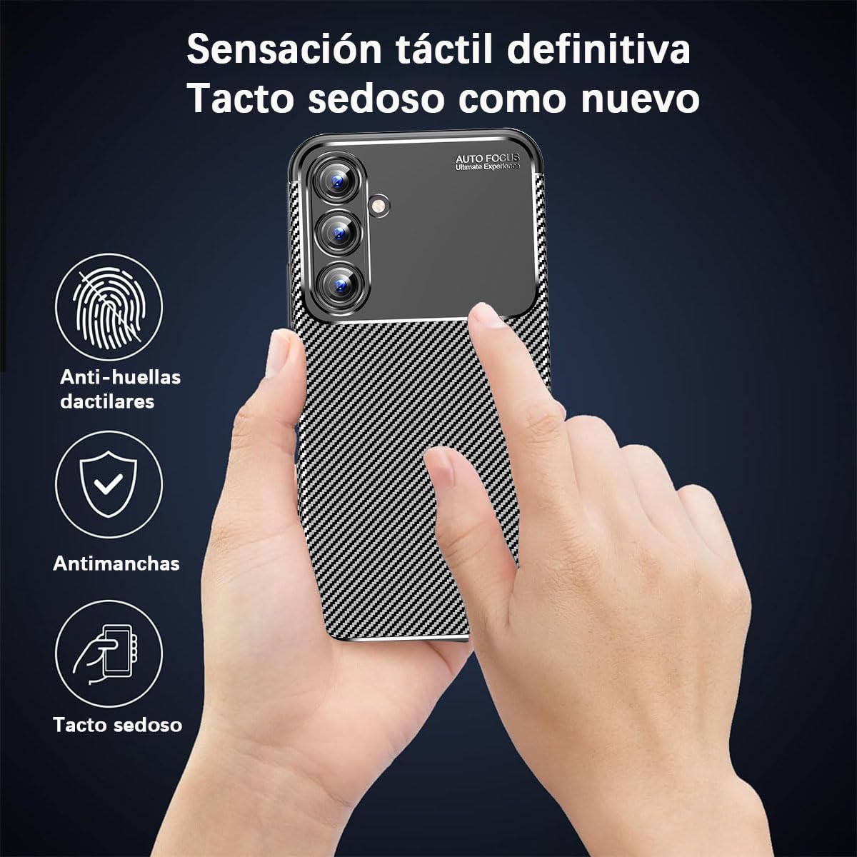Funda Protectora QWYJ Negro con Textura de Fibra de Carbono para Samsung Galaxy S23 FE