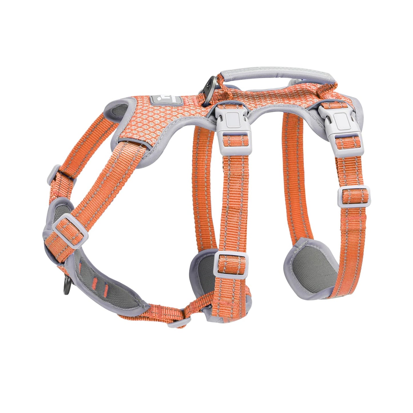 Arneses para perros a prueba de fugas, arnés seguro para perros sin escapes, arnés totalmente reflectante con asa acolchada, transpirable, chaleco ajustable para perros grandes de paseo(Naranja,L）