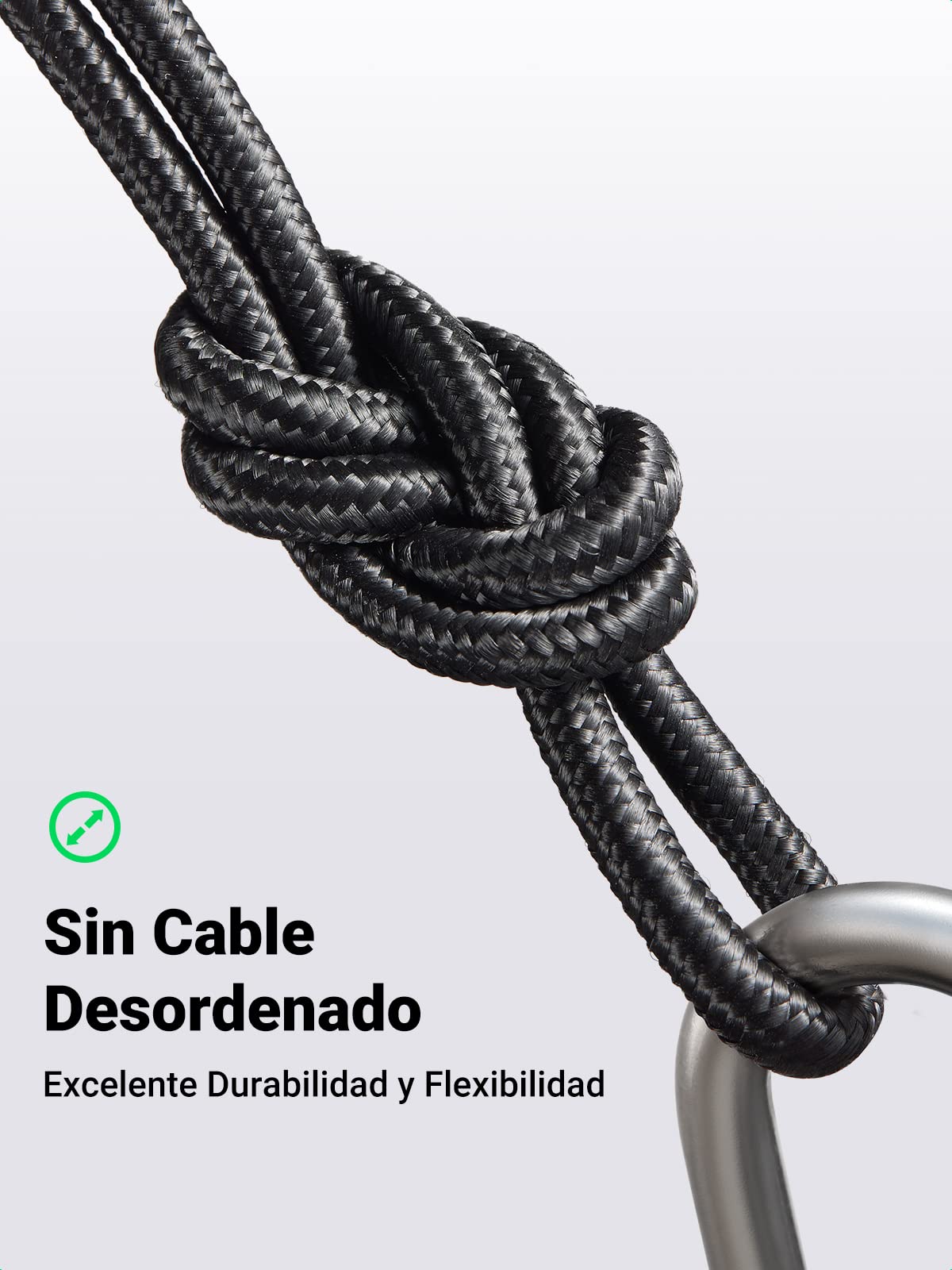 Cable USB C UGREEN 1M Carga Rápida 5Gbps Nylon para iPhone y Galaxy
