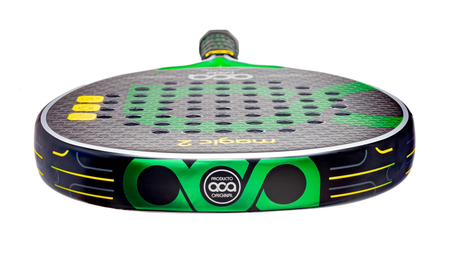 Pala de Padel Aca Magic 2 Carbono 12K Híbrida Hexa 3D Goma Eva Fusion