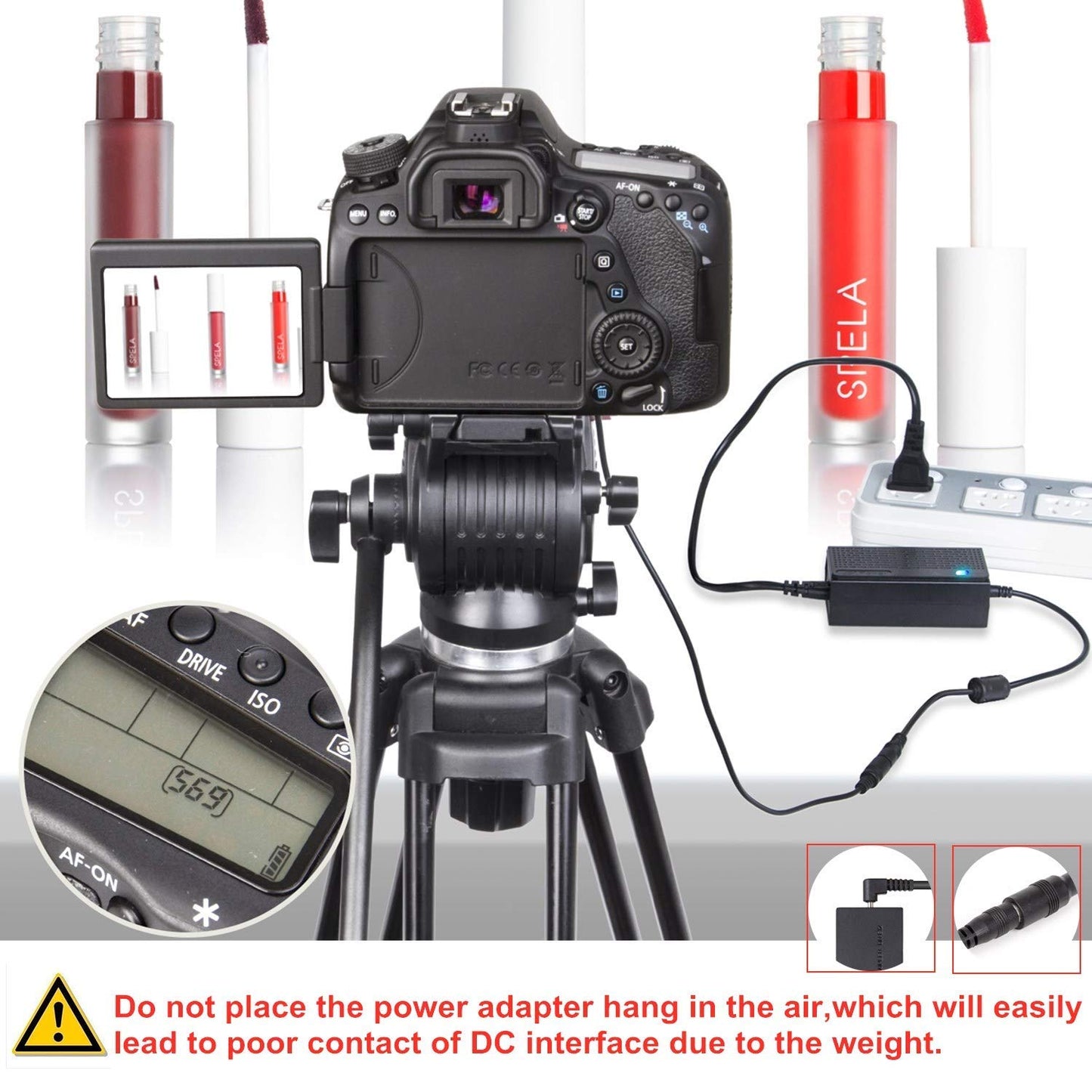 Kimaru ACK-E6 DR-E6 DC Coupler LP-E6 LP-E6N Batería ficticia AC Adaptador de corriente Kit para cámaras Canon EOS R R5 R6 R6II R7, 80D 70D 60D 90D, 5D Mark II III IV, 6D 7D, 6D Mark II, 7D Mark II