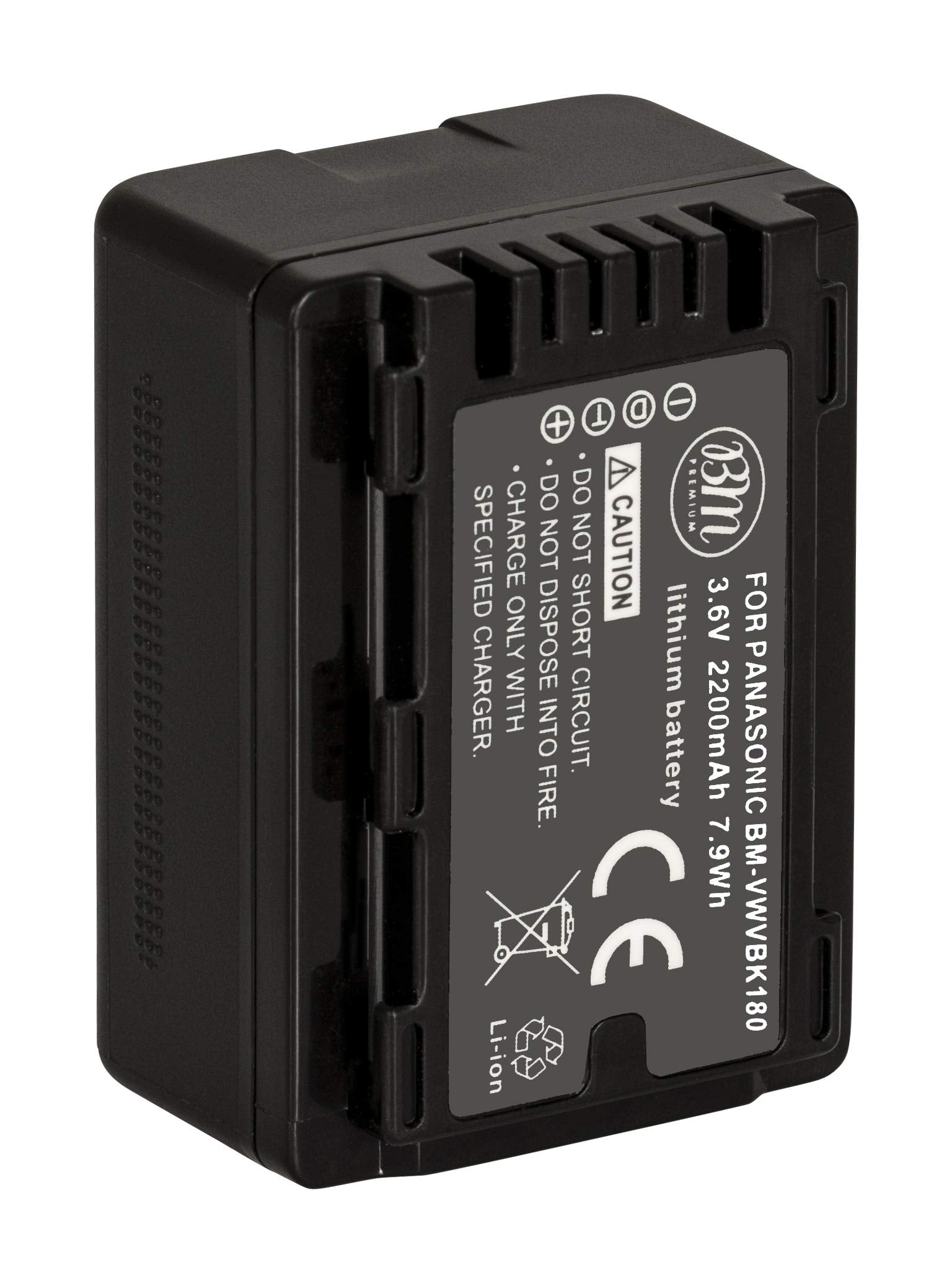 BM Premium VW-VBK180 Batería para Panasonic HC-V10 HC-V100 HC-V500 HC-V600M HC-V700 HDC-HS40 HS40K HS60 HS60K HS80 HS80K SDR-T55 T70 T71 T76 Cam. cordcordcorders