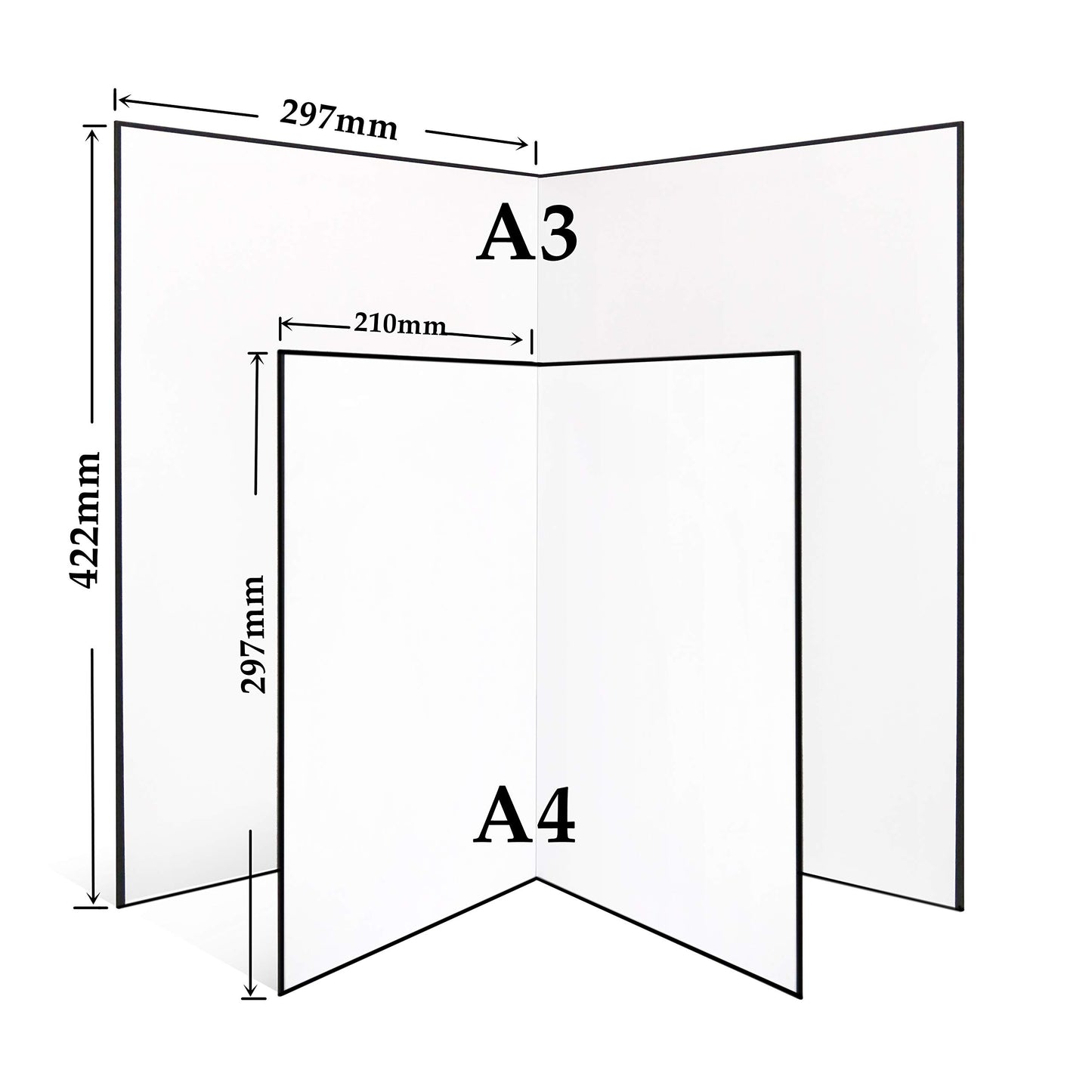 Reflector de luz 3 en 1, de cartón, tamaño A3 (43.18 x 30.48 cm), plegable, para fotografía de vida muerta, producto y fotografía de alimentos, color negro, plateado y blanco, paquete de 2 unidades