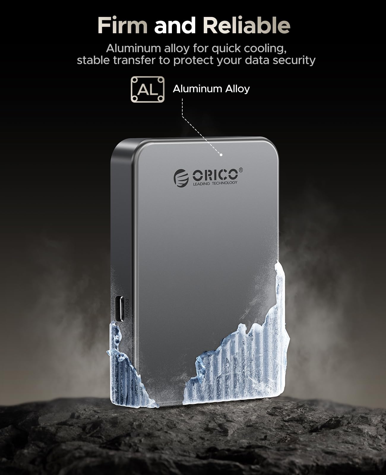 Unidad Externa SSD ORICO 512 GB Aluminio Resistente con Carga PD100W y 1000MB/s USB 3.2 para iPhone y Portátiles