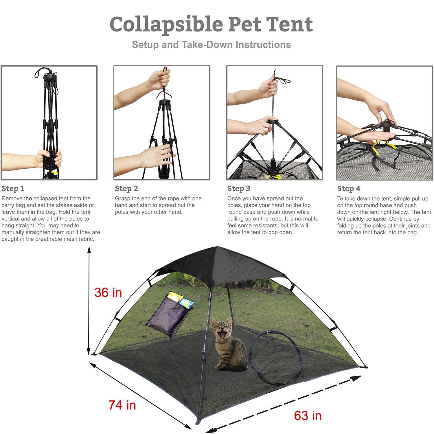 Outingpet - Tienda de campaña para gatos al aire libre, parque de juegos para mascotas y gatos, parasol portátil y casa de juegos contra los rayos UV (tiendas de campaña para gatos y animales pequeños) - Hábitat exterior