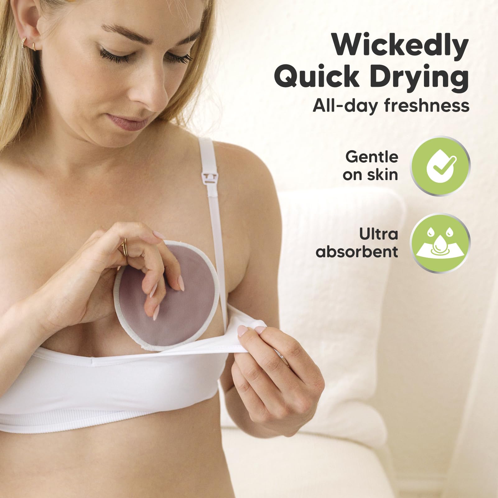 Almohadillas de Enfermería Lavables Lovelle Bambú Orgánico Natural Talla Única para Lactancia