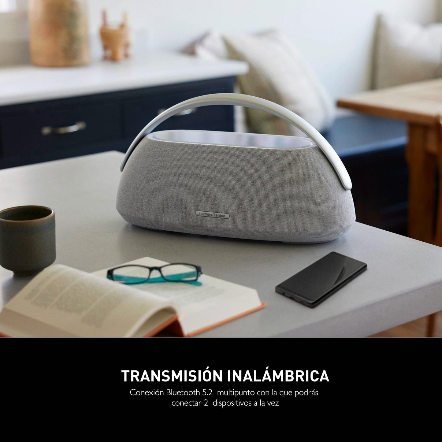 Harman Kardon Go + Play 3 Bocina Inalámbrica Bluetooth, 160W de Potencia, Reproducción 8 Horas, Micrófonos Duales - Gris