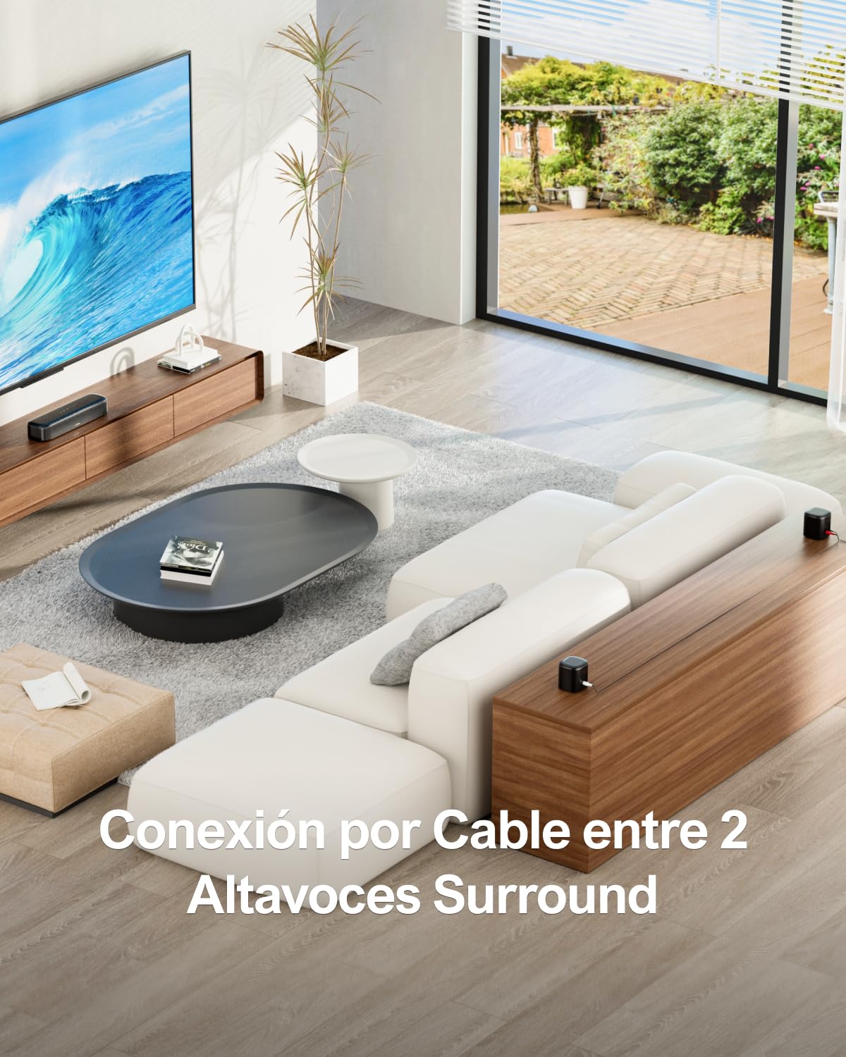 ULTIMEA 5.1ch Barra de Sonido de con Subwoofer, Sistema de Sonido Envolvente Virtual de Teatro en Casa para TV, Control de App, 2 Altavoces Envolventes, Opt/AUX, Potencia Máxima de 250W, Aura A30