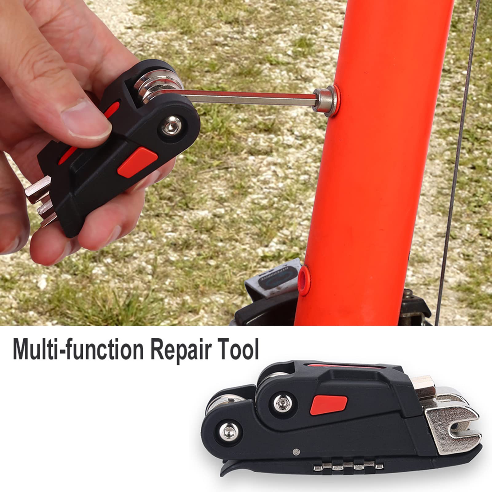 Herramientas de reparación de bicicletas, kit de herramientas de reparación múltiple de bicicletas 16 en 1 para bicicletas de montaña y bicicletas de carretera