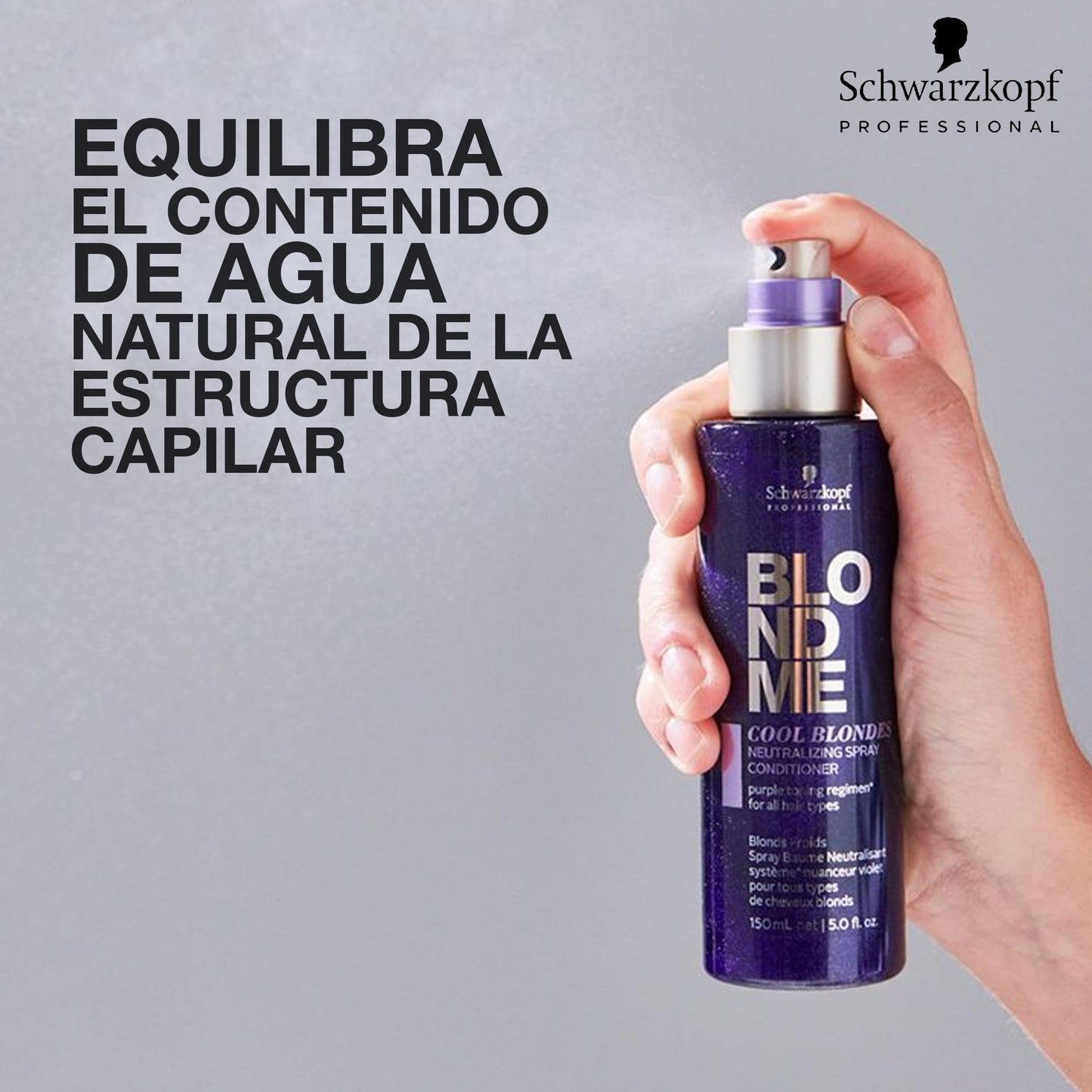 BLOND ME - Cool Blondes Spray Acondicionador Neutralizante 150 ml, para Cabellos Fríos, con Complejo Velvet Flower Protein, Elimina Calidez y Aporta Brillo Luminoso, Desenreda el Cabello e Hidrata