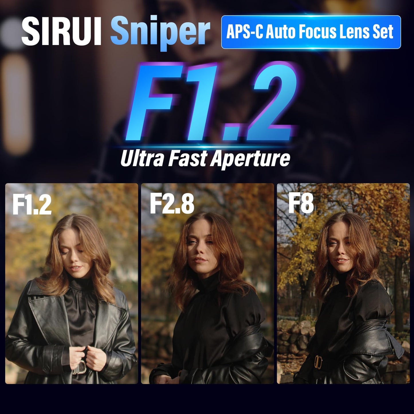 Sirui Sniper 56mm Autofocus Lens, F1.2 Wide Angle APS-C Camera Lens for A5 A6 A7 FX A9 ZV-E Series (E Mount, White)