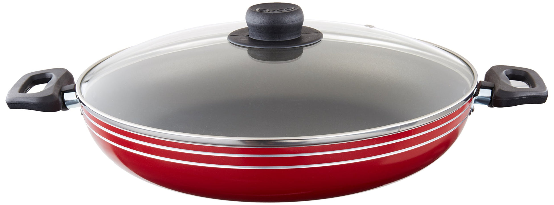 Arrocera Ekco Rojo con Tapa de Vidrio 30Cm