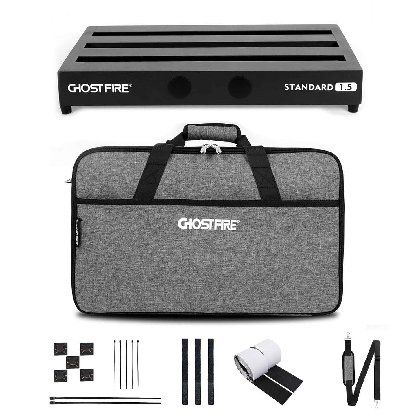 GHOSTFIRE Ghost Fire - Pedalera de aleación de aluminio de 0.13 kilogramos y 50 x 30 cm con bolsa de transporte, serie V (V-STANDARD 1.5)