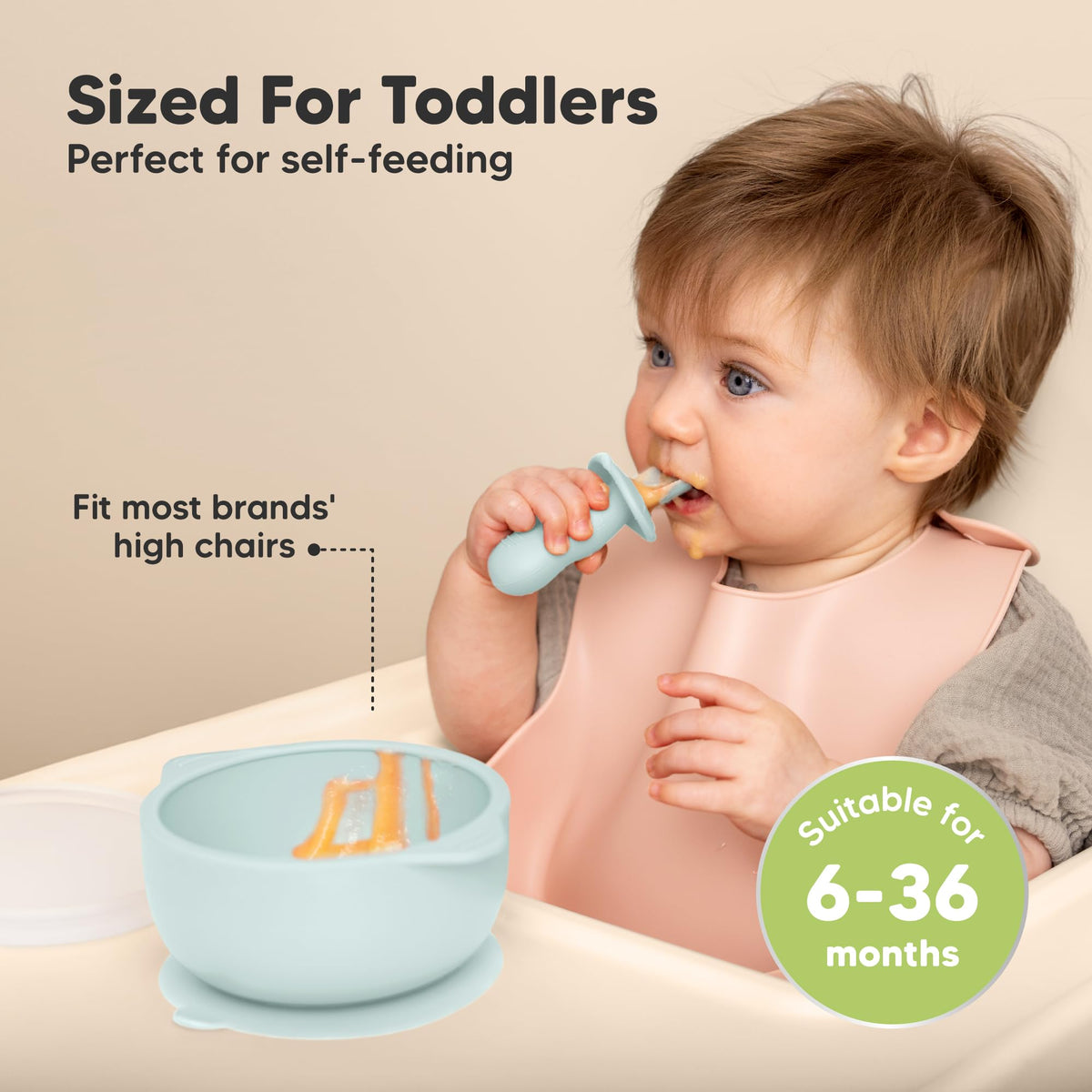 KeaBabies - Juego de 2 cuencos para bebé con succiones, tapas, cuencos de succión de silicona para bebés, niñas, niños, silicona de grado alimenticio, sin BPA, aptos para lavaplatos, esenciales para