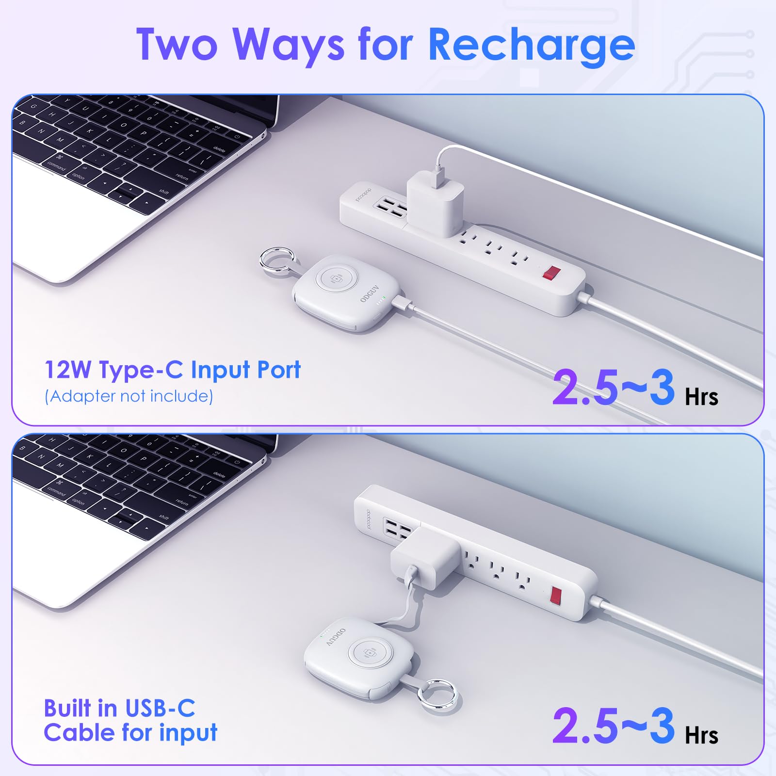 Cargador portátil pequeño de 5000 mAh, cargador inalámbrico iWatch con cable integrado, cargador de llavero de viaje para Apple Watch 9/Ultra2/8/Ultra/7/6/Se/5/4/3, iPhone 15/14/13/12/11, teléfono