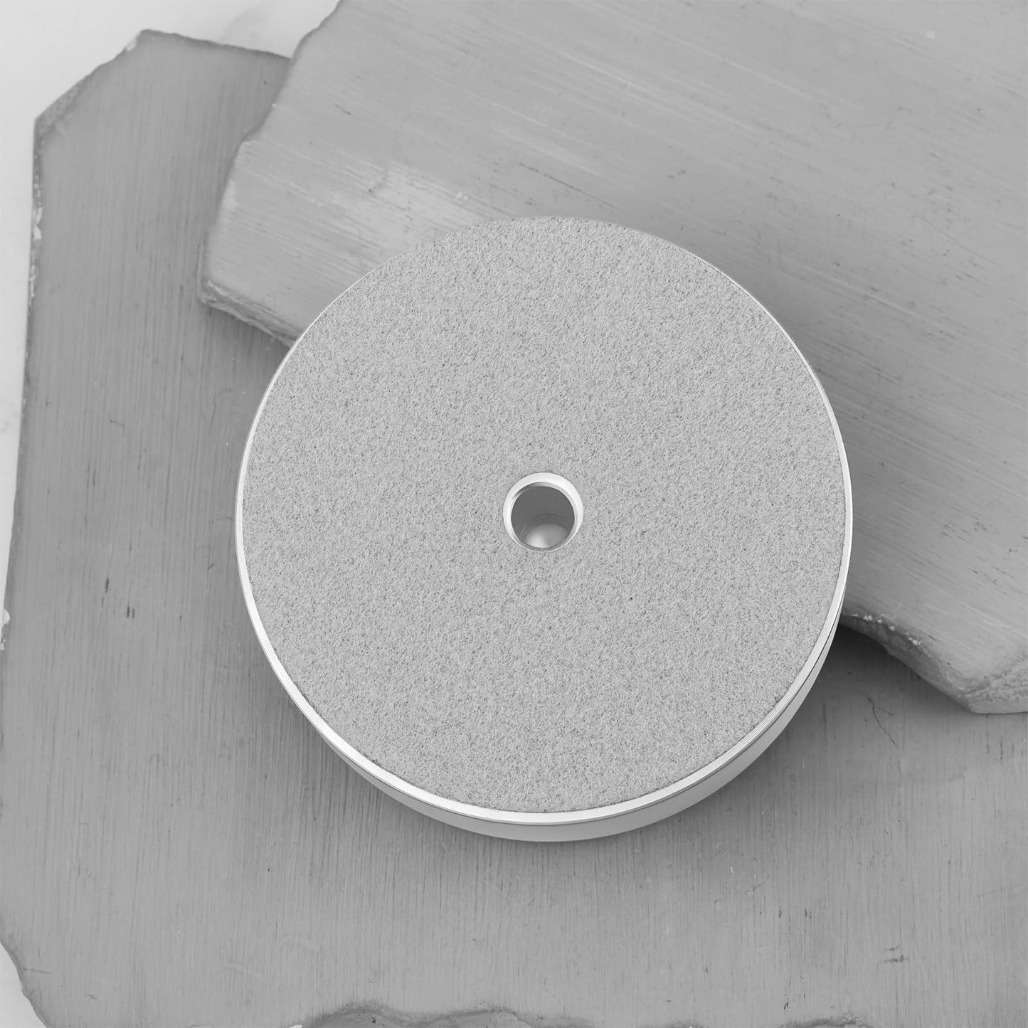 SING F LTD - Estabilizador de peso para discos plateados, 76 mm x 24 mm, 7,2 mm, agujero de husillo compatible con placas giratorias LP