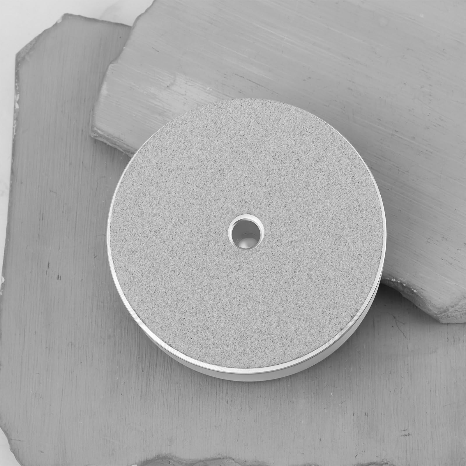 SING F LTD - Estabilizador de peso para discos plateados, 76 mm x 24 mm, 7,2 mm, agujero de husillo compatible con placas giratorias LP