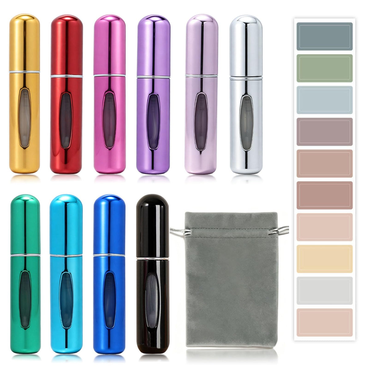 Smtheasy Perfume - Atomizador recargable de viaje, Rojo, 10pcs