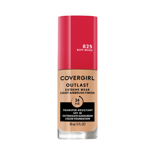 COVERGIRL Outlast Extreme Wear, Base Líquida 3 en 1, 825 Buff Beige, 30 ml
